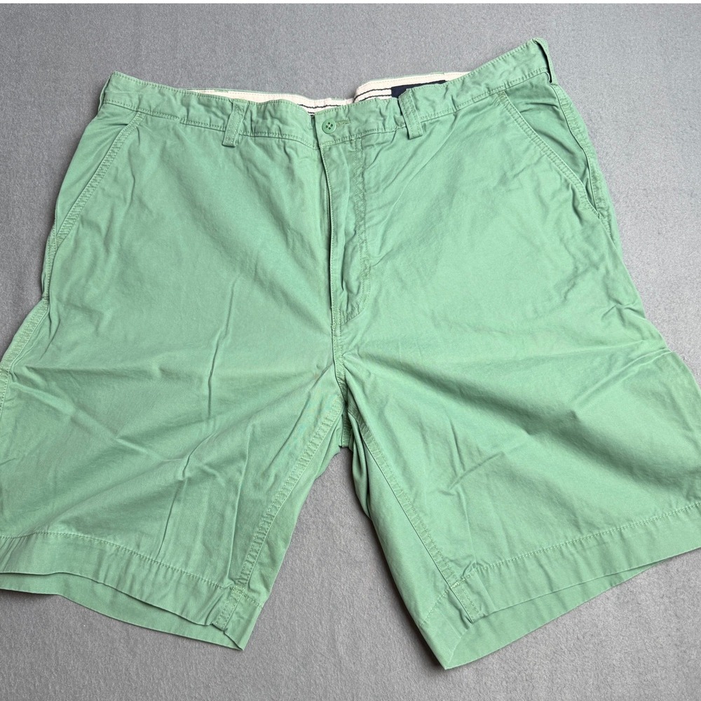 Cremieux‎ Classics Mens Green Chino Shorts Size 40 Cotton Flat Front Casual